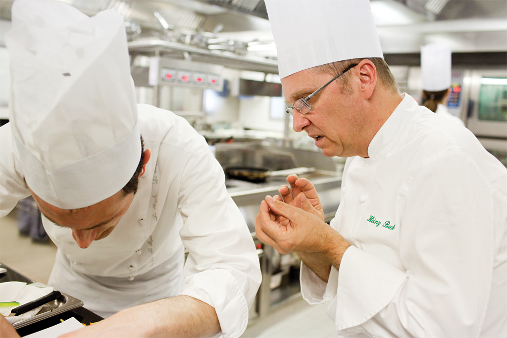Editorial reportage: Heinz Beck and his sous chef. copyright © _nf